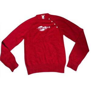 🦞 Kule by Nikki Kule Girls Red Lobster Sweater | 100% Cashmere Size 10